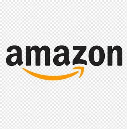 Amazon logo featuring black lowercase letters and a curved orange arrow forming a smile underneath.