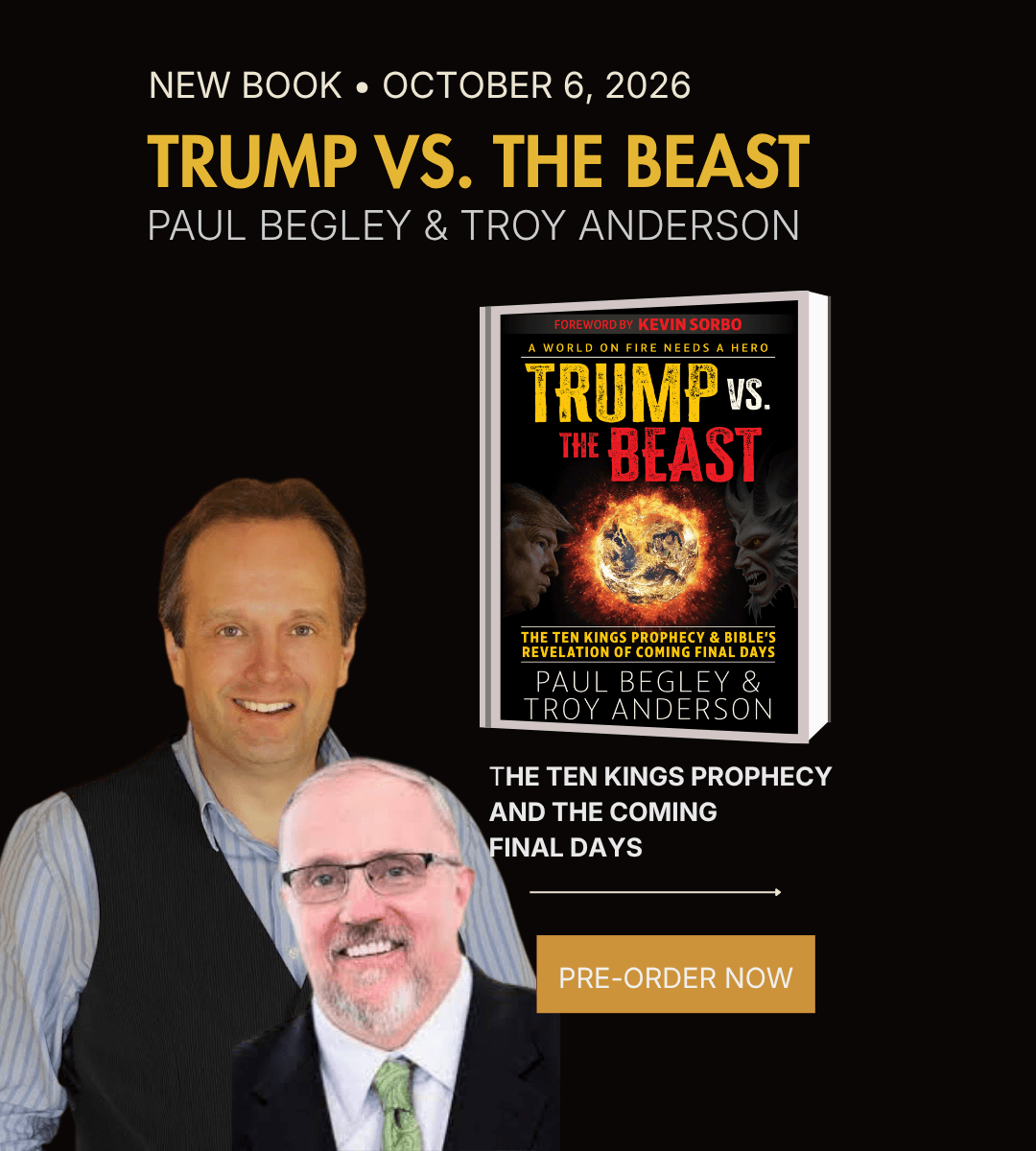Promotional graphic for Trump vs. the Beast book by Paul Begley and Troy Anderson.