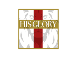 Logo featuring a lion's face, red vertical stripe, and 'HIS GLORY' text in gold.