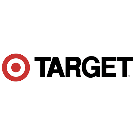 Red bullseye symbol next to the word TARGET in bold black capital letters on white.