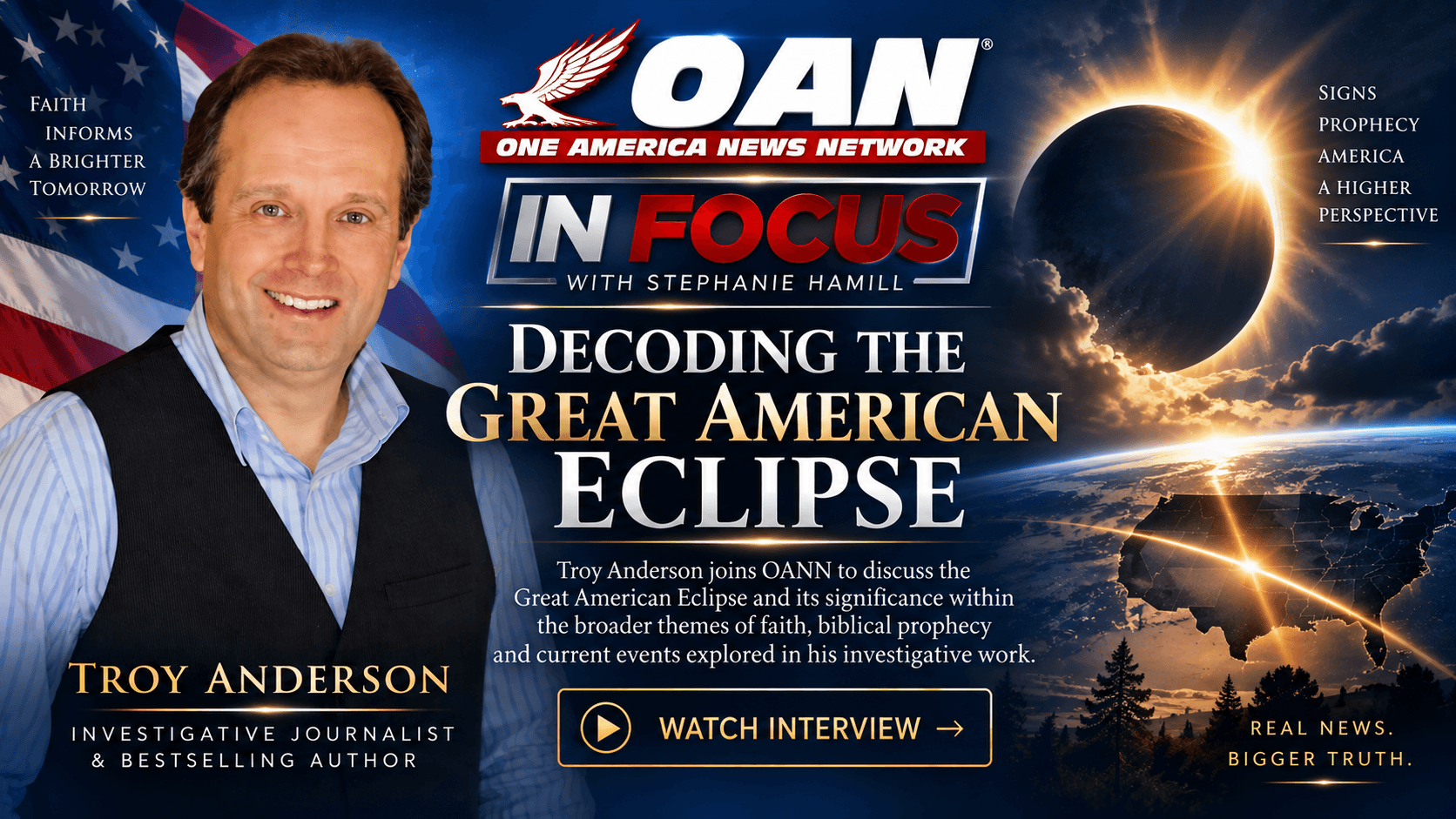 Troy Anderson discusses the Great American Eclipse and biblical prophecy on OAN's In Focus.