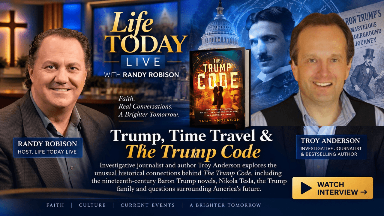 Randy Robison and Troy Anderson featured in a promotional graphic for 'The Trump Code' interview.
